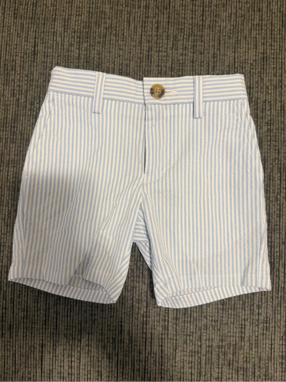 Nordstrom Light Blue & White Seersucker Flat Front Shorts